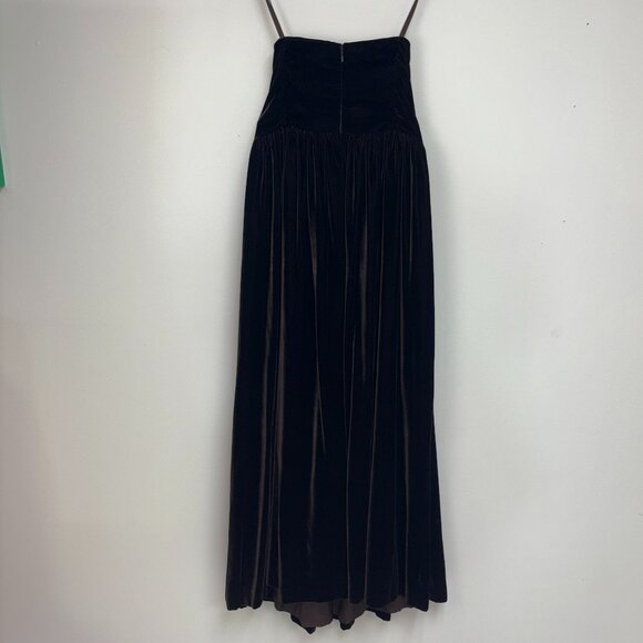 Women’s Chocolate Brown Strapless Pleated Cocktail Dress W/Matching Petticoat - Picture 5 of 12